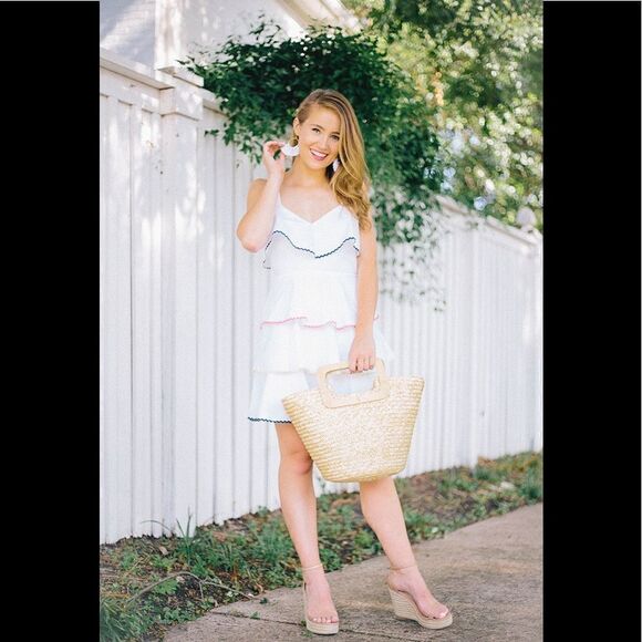 WAYF BACKLESS RUFFLED WHITE TIERED DRESS - Picture 7 of 14